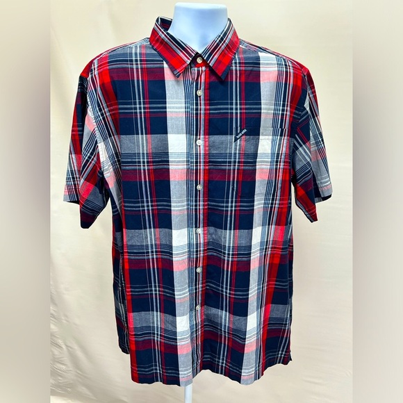 ECKO UNLTD Men’s navy‎ and red plaid short sleeve shirt size XL - Picture 1 of 13